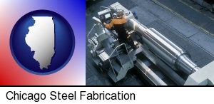 Chicago, Illinois - steel fabrication on an automated lathe
