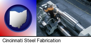 Cincinnati, Ohio - steel fabrication on an automated lathe