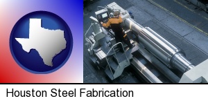 Houston, Texas - steel fabrication on an automated lathe