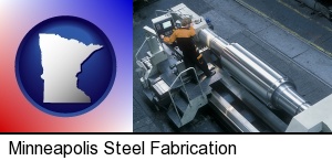 Minneapolis, Minnesota - steel fabrication on an automated lathe