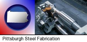 Pittsburgh, Pennsylvania - steel fabrication on an automated lathe