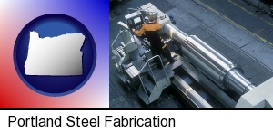 Portland, Oregon - steel fabrication on an automated lathe