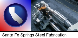 steel fabrication on an automated lathe in Santa Fe Springs, CA