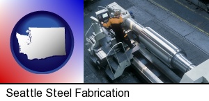 Seattle, Washington - steel fabrication on an automated lathe
