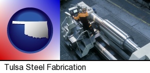 Tulsa, Oklahoma - steel fabrication on an automated lathe